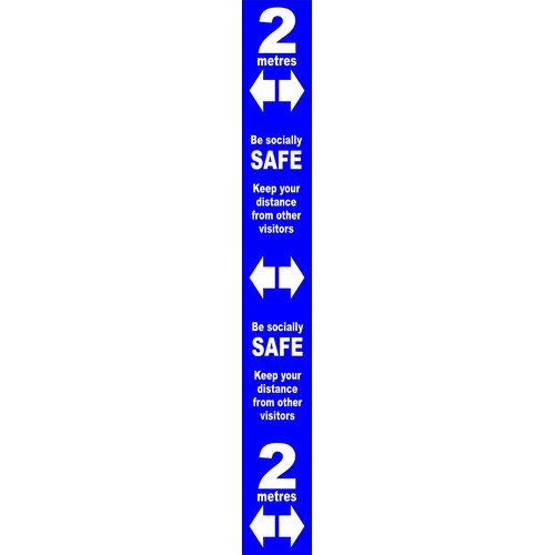 Blue Social Distancing Self Adhesive Floor Distance Marker (800 x 100mm)