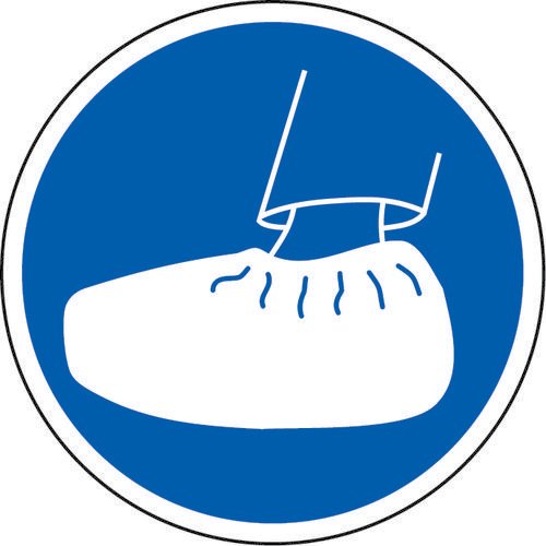 Blue Social Distancing Floor Graphic Wear Cover Shoes (200mm dia.)