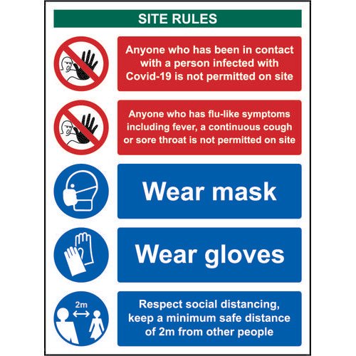 Social Distancing Rigid PVC Sign (300 x 400mm) Covid19 Workplace Safety Notice