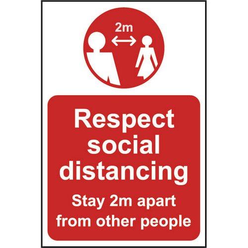 Lightweight and sturdy Correx A-Board (Red) Respect Social Distancing