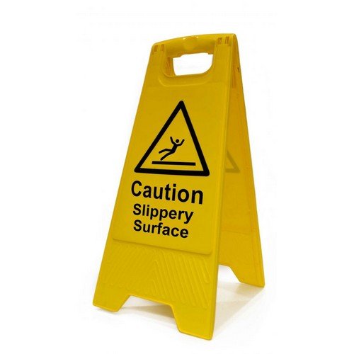 Caution Slippery Surface Heavy Duty A Board made from polypropylene and are printed on both sides. S