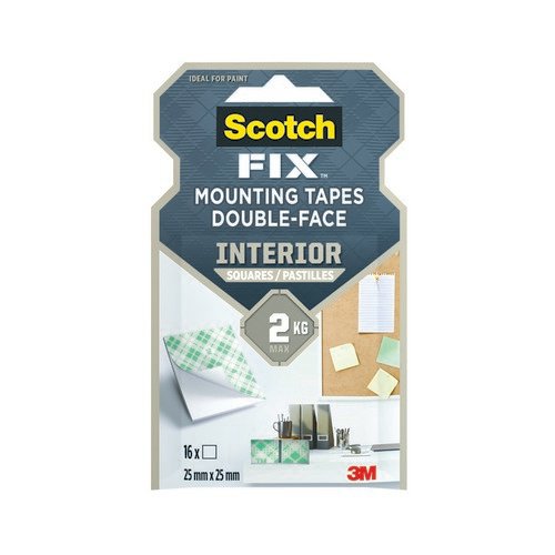 Scotch-Fix Interior Mounting Squares 25x25mm Pack of 16 7100263584