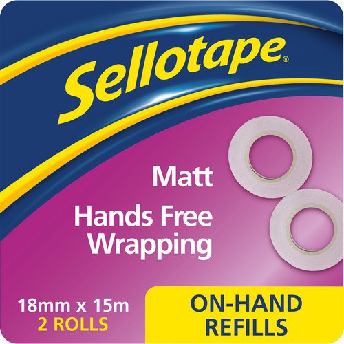 On Hand Refill Invisible Matt 18mm x 15m Pack 2 Adhesive Tape SE2062