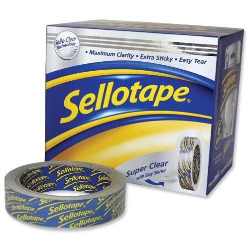 Sellotape Super Clear Tape 24mmx50m Adhesive Tape SE9324