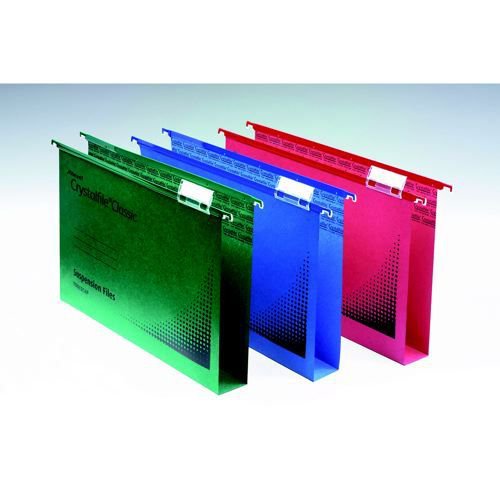 Rexel Crystalfile Suspension File FC Blue 50s