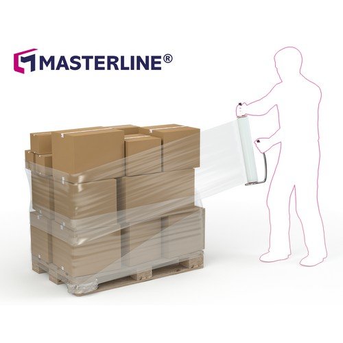 Masterline Blown Hand Stretch Film Black 500mm X 250m X 17mu Box 6