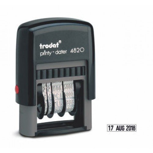 Trodat Printy 4820 Self Inking Line Date Stamp 25x4mm Black Ink