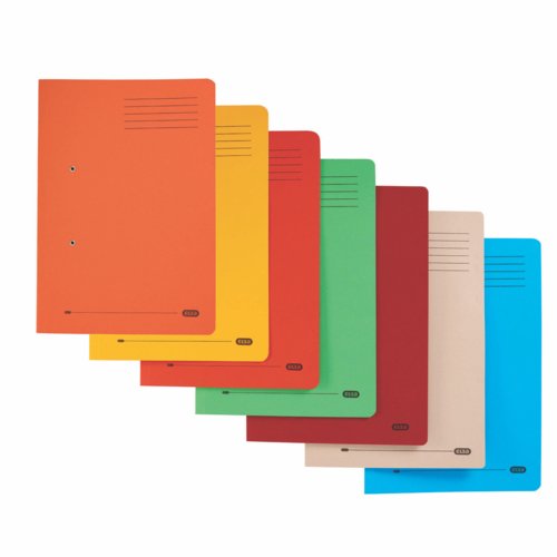 Elba Strongline Foolscap Spring Files Assorted Pack 10