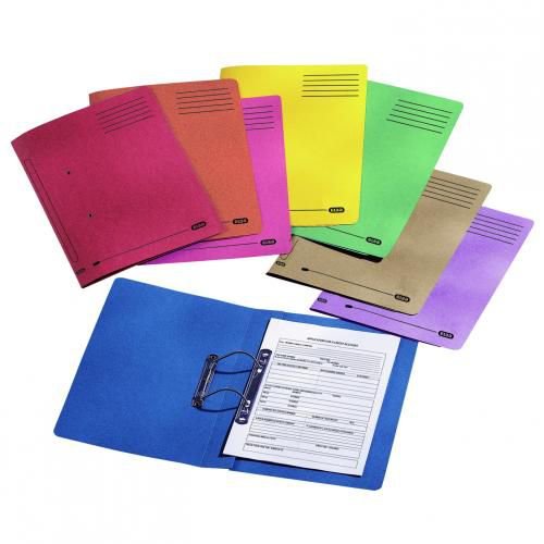 Elba Spirosort Transfer Spring File Recycled 315gsm 35mm Foolscap Blue