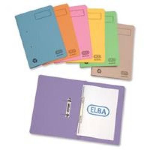 Elba Spirosort Transfer Spring File With Pocket Recycled 315gsm 35mm Foolscap Yellow