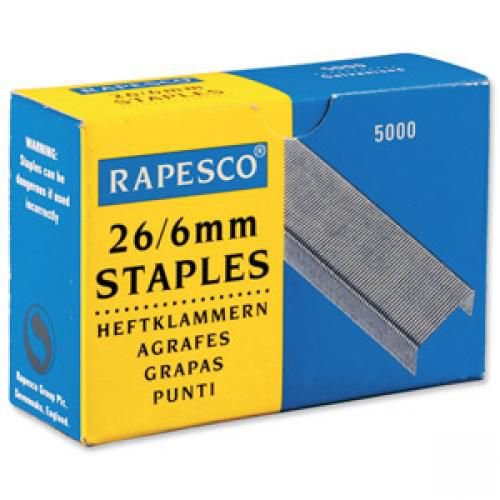 Rapesco Staples 6mm 26/6 Pack of 5000