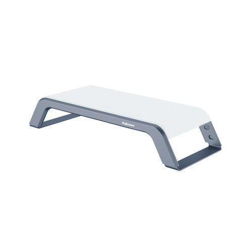 Fellowes LT Hana Monitor Support 230V USB EU UK Metal Base White