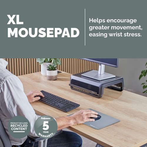 Fellowes XL Mouse Mat with Non-Slip Base Breyta XL Mouse Pad with Antibacterial Protection Marine