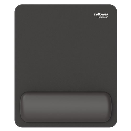 Fellowes Mouse Mat Wrist Rest Breyta Mouse Pad Wrist Support with Antibacterial Protection Black