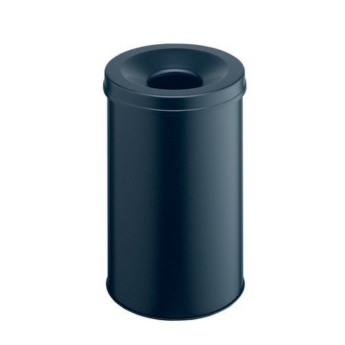 Durable Metal Waste Bin with Fire Extinguishing Lid 30 Litre Black 330601