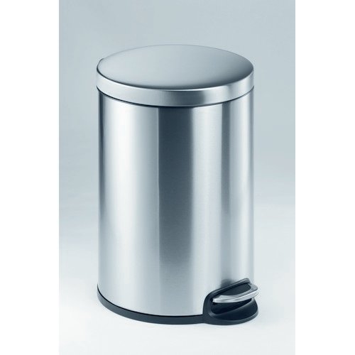 Durable Stainless Steel Pedal Bin Round 20 Litre Silver 340223
