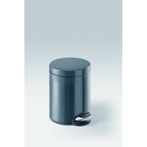 Durable Powder Coated Metal Pedal Bin Round 5 Litre Charcoal 341058