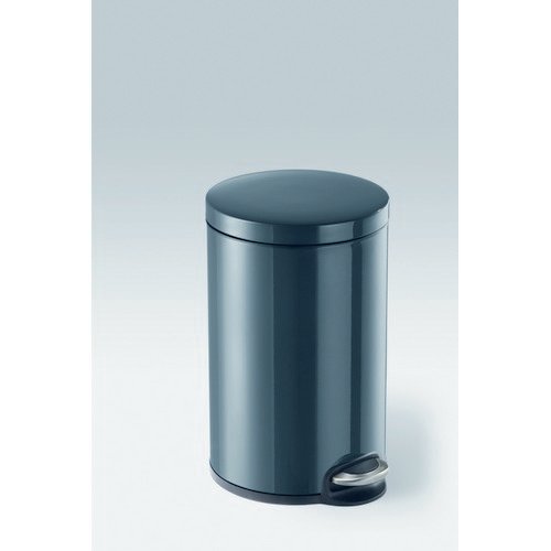 Durable Powder Coated Metal Pedal Bin Round 12 Litre Charcoal 341158