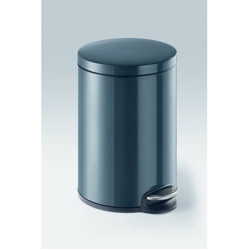 Durable Powder Coated Metal Pedal Bin Round 20 Litre Charcoal 341258