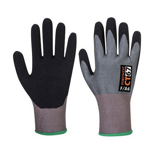 AHR Nitrile Foam Grey/Black LR Re-usable Gloves WW1166