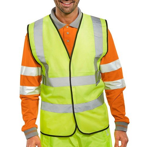 Beeswift Hi Viz Waistcoat Full App. G Saturn Yellow M