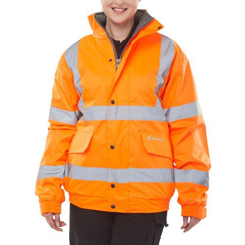 Beeswift High Visibility Fleece Lined Bomber Jacket Orange M