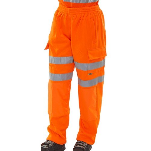 Beeswift Hi Viz Jogging Bottoms Orange 4XL