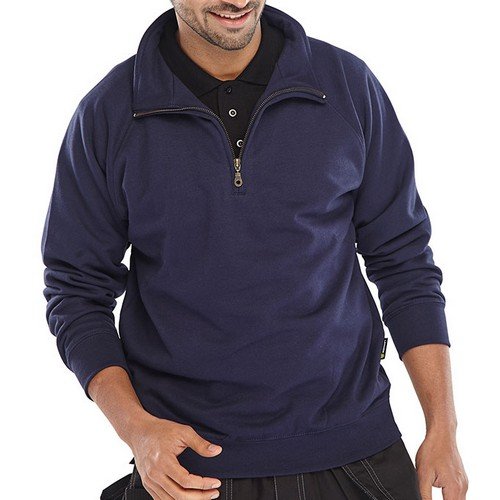 Beeswift Quarter Zip Sweatshirt Navy Blue S
