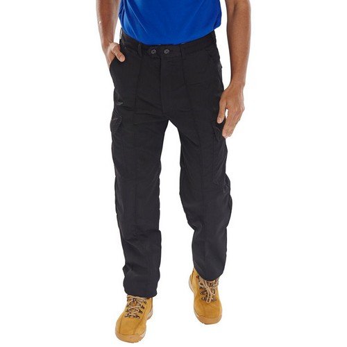 Beeswift Poly Cotton Work Trousers  Black 36T