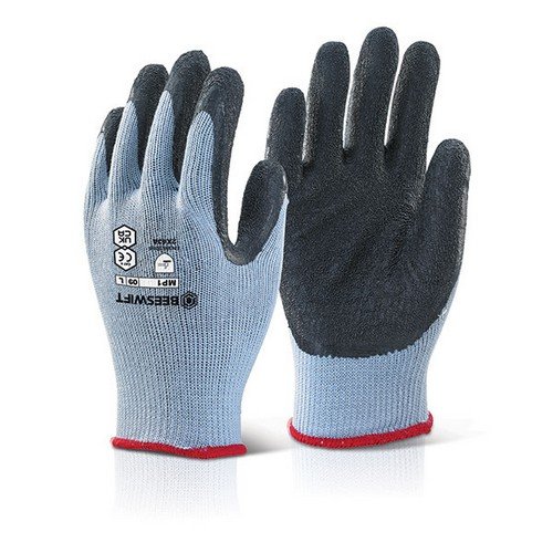 Beeswift MultiPurpose Latex Palm Coated Gloves Black L