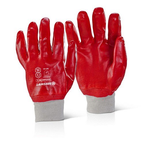 Beeswift PVC Fully Coated K / Wrist Red Size 07 (Box of 10)