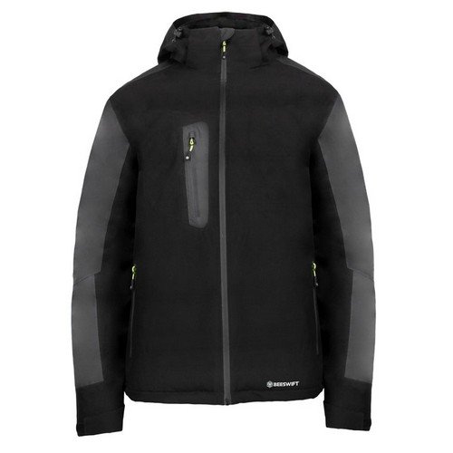Padded Rain Jacket Blk/Gry Sml