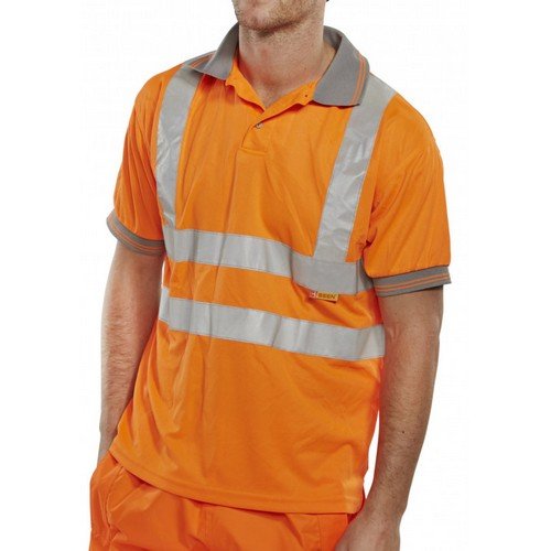 Beeswift Polo Shirt Short Sleeved Orange 4XL