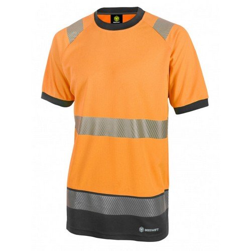 Beeswift High Visibility  Two Tone Short Sleeve T Shirt Orange / Black 3XL