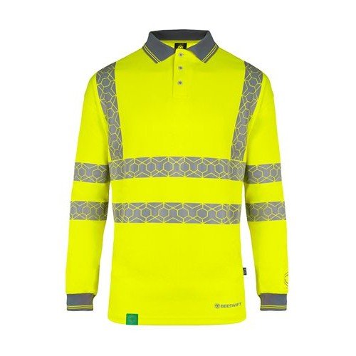 Envirowear Hi-Vis Polo Shirt Long Sleeve Saturn Yellow XS
