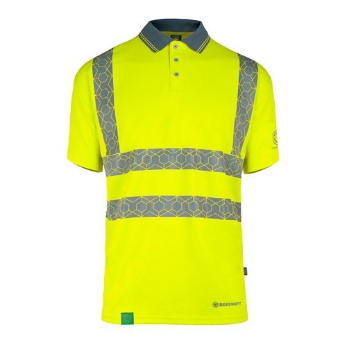 Envirowear Hi-Vis Polo Shirt Short Sleeve Saturn Yellow XS