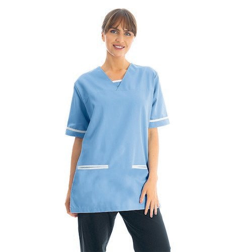 534LW V Neck Lightweight Scrub Top with Trim Ceil XL 534LWCEILWHITXL