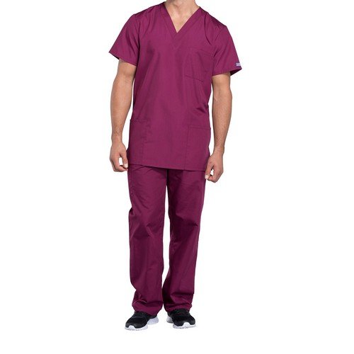 Cherokee Pro V-Neck Medical Scrub Top CH4876 WineL
