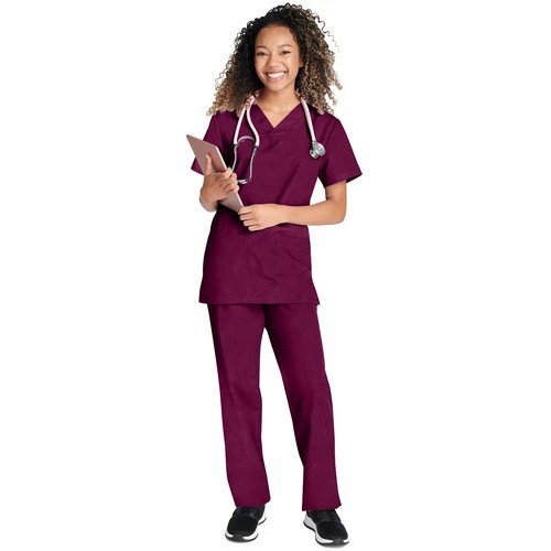 Cherokee Pro Medical Scrub Set WW530C for Staff Wine4XL