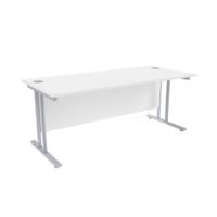 Jemini White/Silver W1800 x D800mm Rectangular Cantilever Desk KF839578