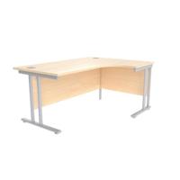 Jemini Maple/Silver 1600mm Right Hand Radial Cantilever Desk KF839619