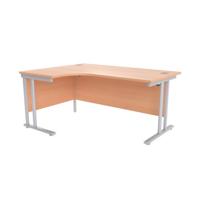 Jemini Beech/Silver 1600mm Left Hand Radial Cantilever Desk KF839623