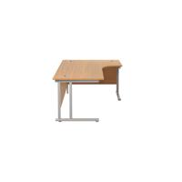 Jemini Oak/Silver 1800mm Right Hand Radial Cantilever Desk KF839630
