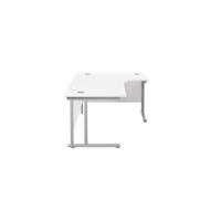 Jemini White/Silver 1800mm Right Hand Radial Cantilever Desk KF839632