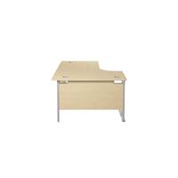 Jemini Maple/Silver 1800mm Left Hand Radial Cantilever Desk KF839637