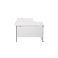 Jemini White/Silver 1800mm Left Hand Radial Cantilever Desk KF839638