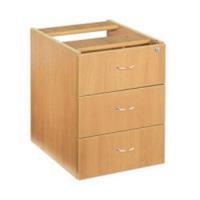Jemini Oak 3 Drawer Fixed Pedestal KF72079