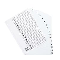Initiative White Board A4 160gsm Divider 1-15 Mylar Tab