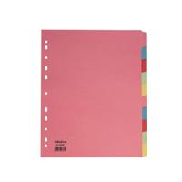 Initiative Divider A4 Extra Wide Manilla 10 Part Multi-Coloured 150gsm 100% Recycled