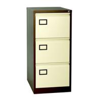 Initiative Steel Filing Cabinet 3 Drawer Coffee Cream